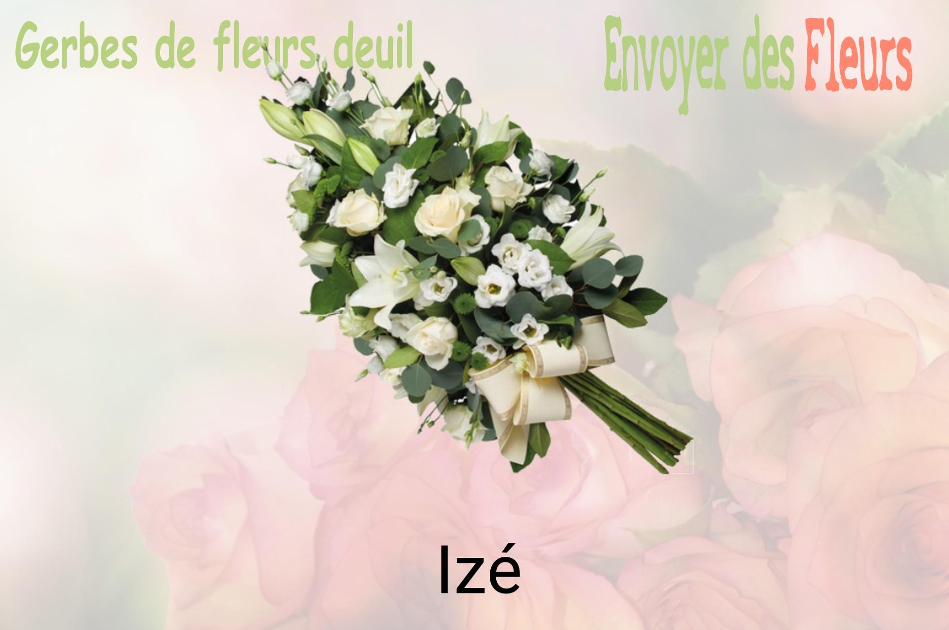 Gerbe de fleurs de deuil livrée à Izé